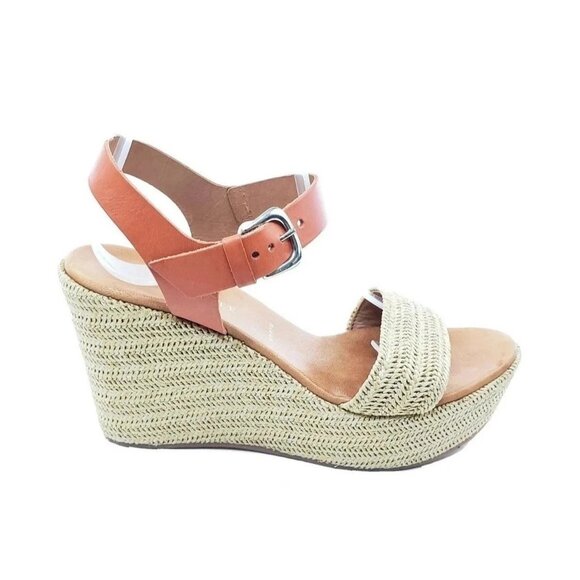 Ron White Shelly Womens Raffia Wedge Sandals Leather Ankle Strap EU 40 US 9.5-10 - Picture 10 of 11
